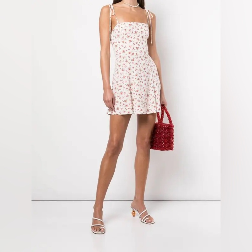 Reformation Bisque Floral Print Mini Dress Sleeveless 12